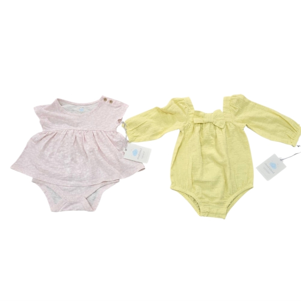 New Cloud Island Pink and Yellow Kids Matching Set (SIZE:3-6 MONTH)
